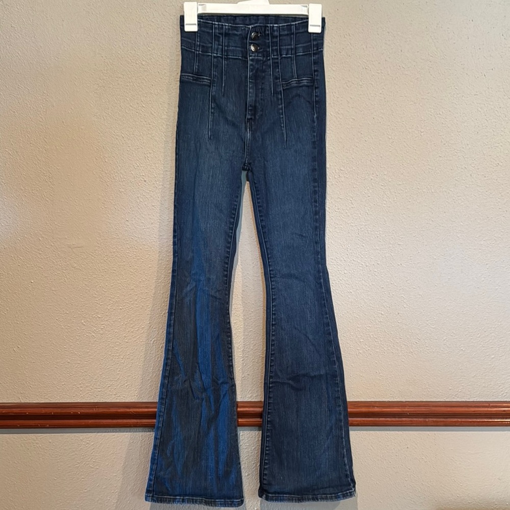 We The Free Dark Blue Flare Jeans